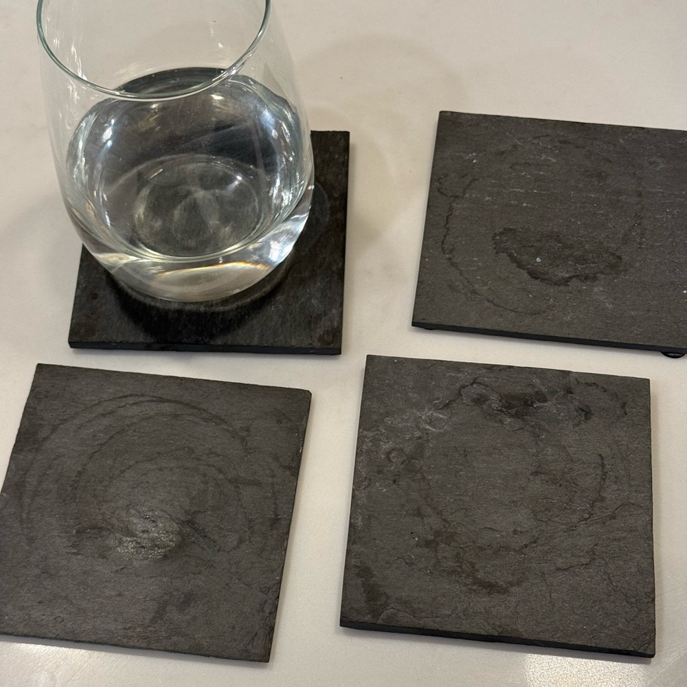 Set of Black Slate Coasters